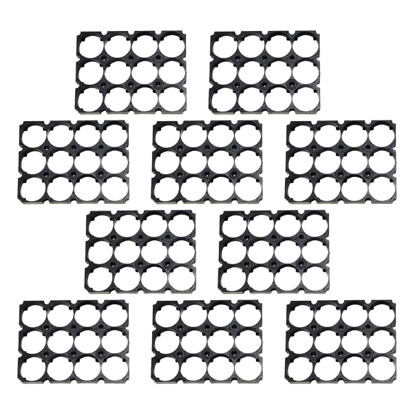10 stk 21700 batteriholderbrakett Plastbraketter 21700 batteribrakett for 21700 batterier 3x4 DIY tilbehør