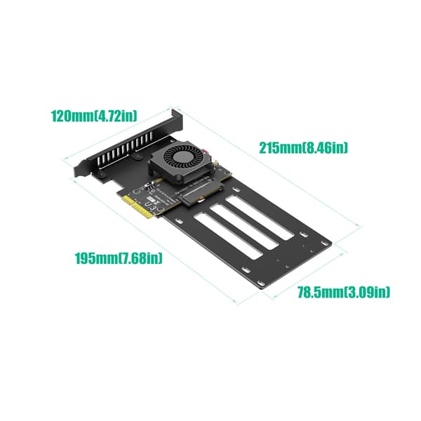 Højtydende U.3-adapterkort til PCIe 5.0 4X til NVMe SSD-forbindelse