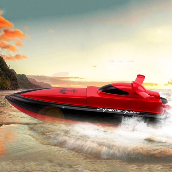 Mini Rc höghastighetsbåt med 2 motorer radiostyrd båt Vattentät elektriska höghastighetsbåtar Presenter leksak för barn Orange