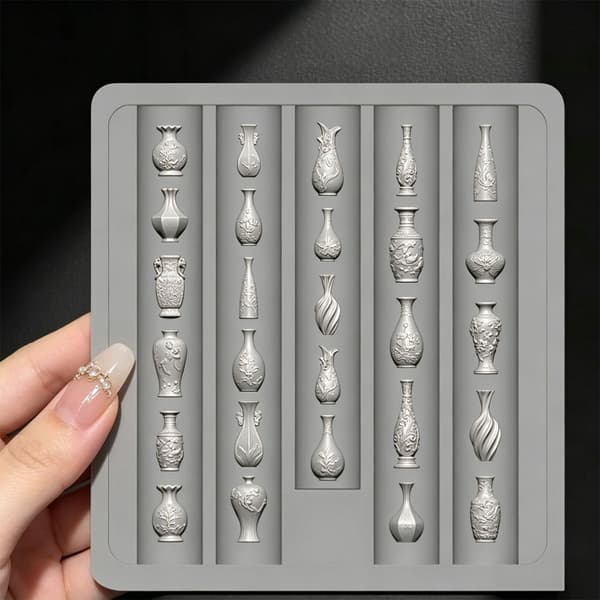 Silikoneform til DIY 3D neglekunstpynt vasemotiver