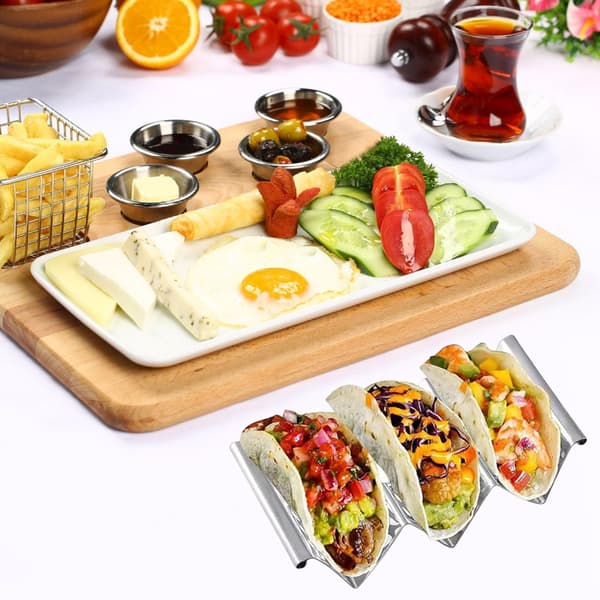 4 stk. Holdbare Tacoholdere Sett Stativ Rack for Sikker Tacopresentasjon