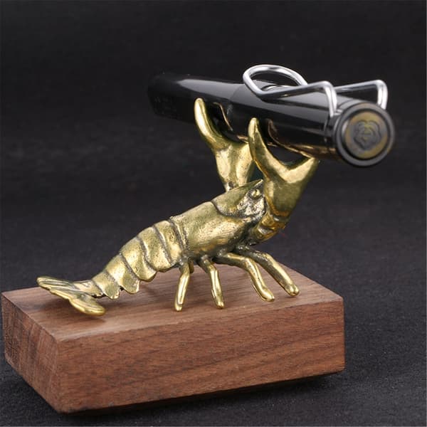 Retro Messing Små Hummer Ornament Solid Kobber Kreps Statue Figurer