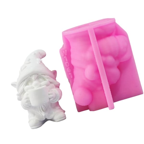 3D Dvergfigur Silikonform for å lage stearinlys, såpe og gipsskulptur