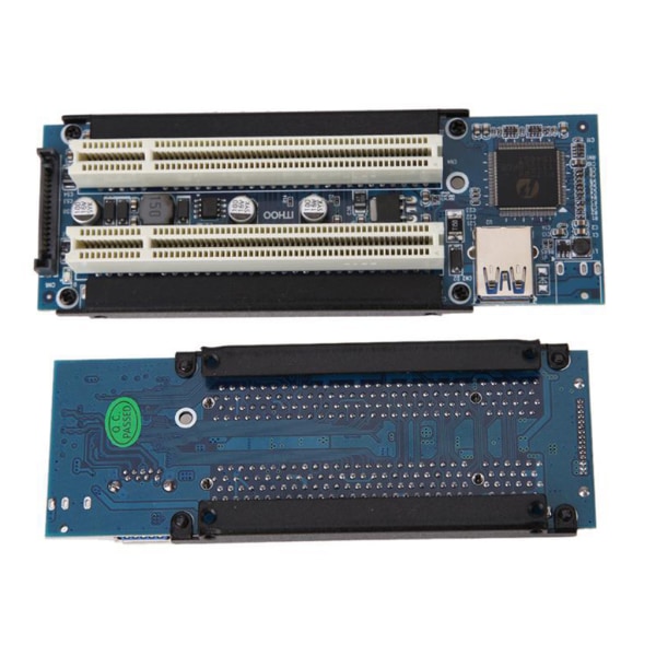 PCI-E Express X1 till Dual PCI Riser Extend Adapterkort med USB laddningskabel för WIN2000/XP/Vista/Win7/Win8/LINUX