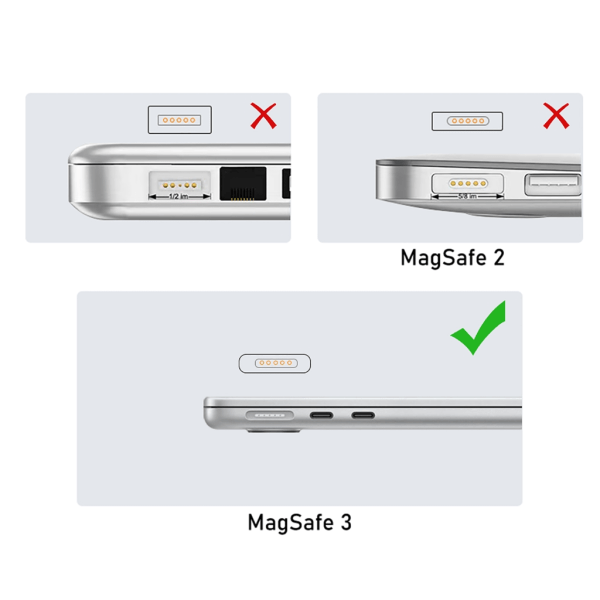 USB C till Mag3 PD100W Converter Adapter för Book Pro/Air med LED-indikatorlampa Black