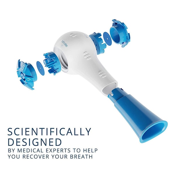 Åndedrætsøvelse Lungefunktion Forbedre Træner Respiratorisk Spirometer Blue