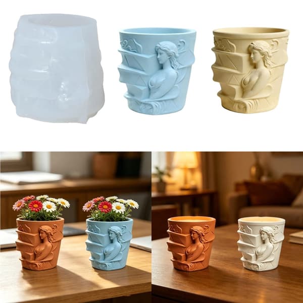 Beholder silikonform med gudinne-reliefffigurdesign