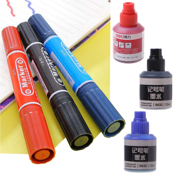Dip Pen Bläckflaska 3 Färger Reservoarpenna Kalligrafi Penna Tillgänglig för studenter Red