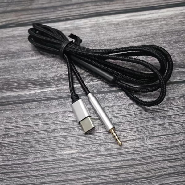 Pålitlig USB C-kabel för QC25/QC35/QC35II/QC45/NC700/Y40/Y45/Y50 Headset Typ C till 2,5 mm sladd med inbyggd mikrofontråd