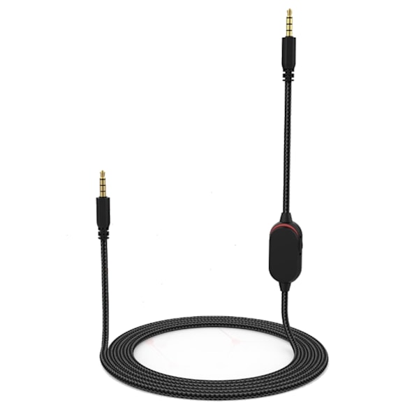 3,5 mm lydkabel nylonflettet ledning 150 cm med mute-lydstyrkekontrolfunktion