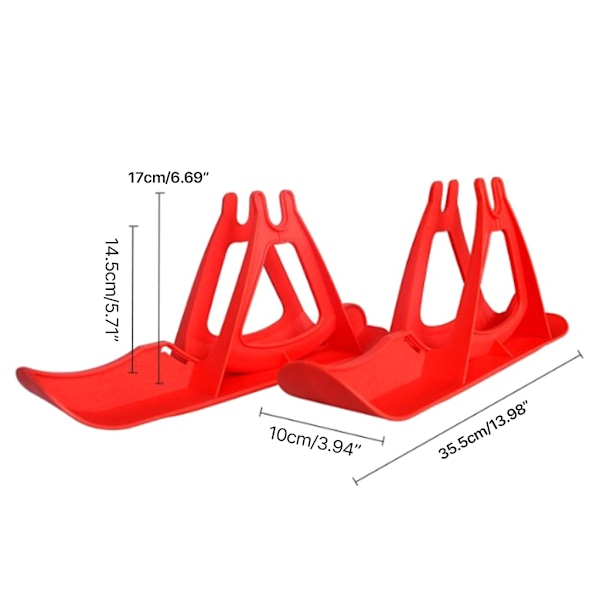 Ski Plate Wheelblades Slæde Ski Board Strand Skateboard Sne Scooter Slæde Black