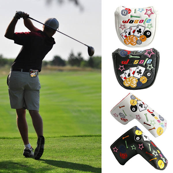 Golf Blade Putters Cover Headcover Club Protector Magnetiska Stängningar White 2