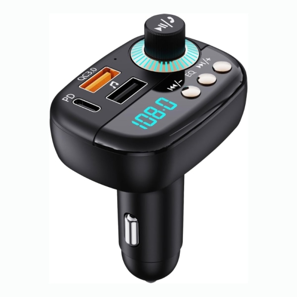 Trådløst håndfrit opkald Hurtigopladning Bil MP3 Musikafspiller Modtager Sender Adapter Kompatibel til Bærbar højttaler