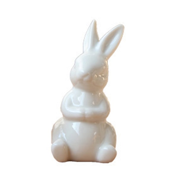 1 st Keramik kaninfigur påsk ren vit kaninfigurer Heminredning Kaniner Prydnadsföremål för hemmet påsk Trädgård Mikro landskapsinredning null - 1