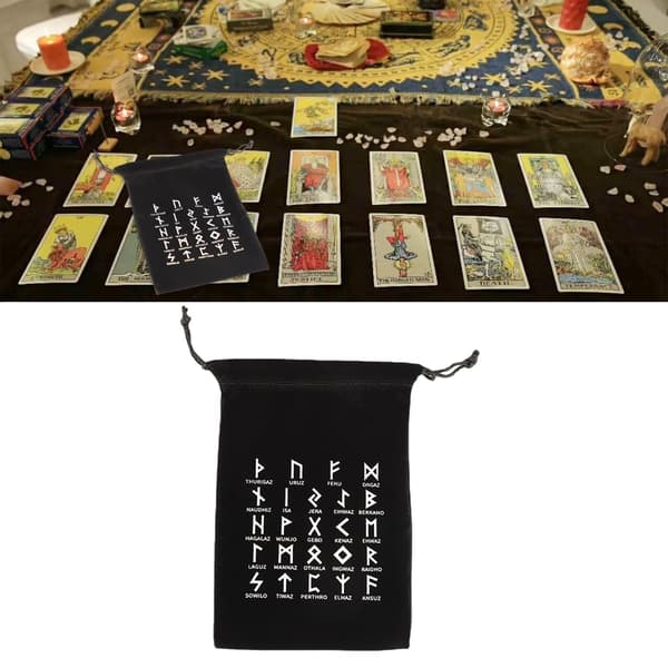 Tarotkort Oppbevaringspose Snørestropp Smykkepose Spådomstilbehør