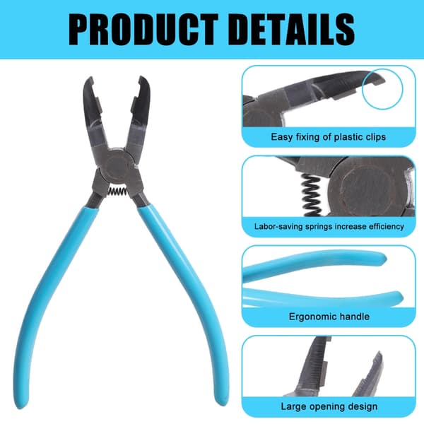 Diagonale Afbider Wire Flush Cutters Bil Push Retainer Nitte Trim Clip Pry Puller Clips Panel Sortiment Puller Auto Body Værktøj (Lyseblå)