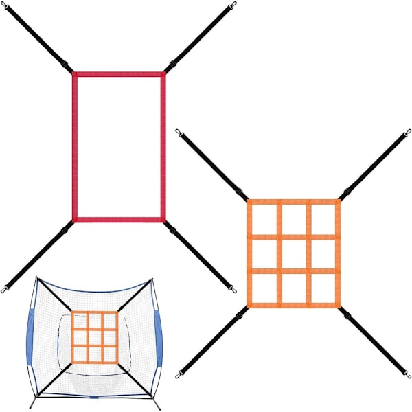 Baseball Træningsnet til Batting, Catching, Pitching Red 1 grid target net