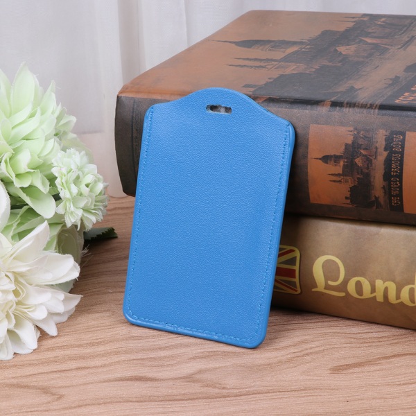 10 väriä ID-ikkuna Käyntikorttipidike Nahka case Badge Pysty Ty Sky Blue