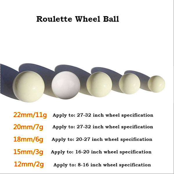 3 kpl amerikkalaista rulettipalloa kasinorulettipeliin 12/15/18/20/22mm 15MM
