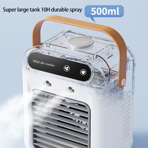 Bærbar luftkøler fordampende luftkøleventilator 2-hastigheds mini skrivebordsventilator