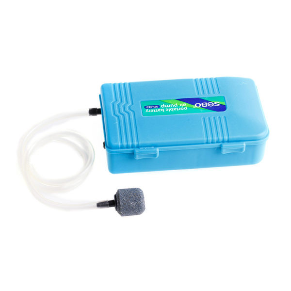 Akvariumluftpump Bärbar miniluftpump Batteridriven med luftsten för utomhustransport av fisk Power