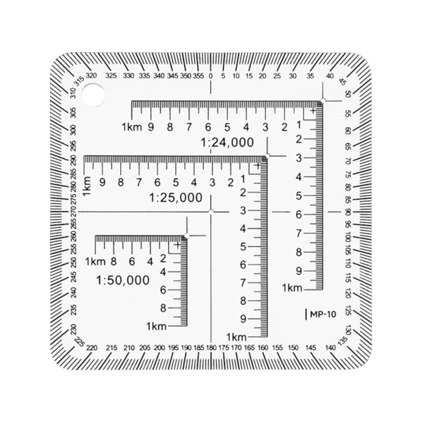 MP-1 Map Scale Fleksibel MP-1 Coordinate Scale Militære vinkelmålere til udendørs null - MP10