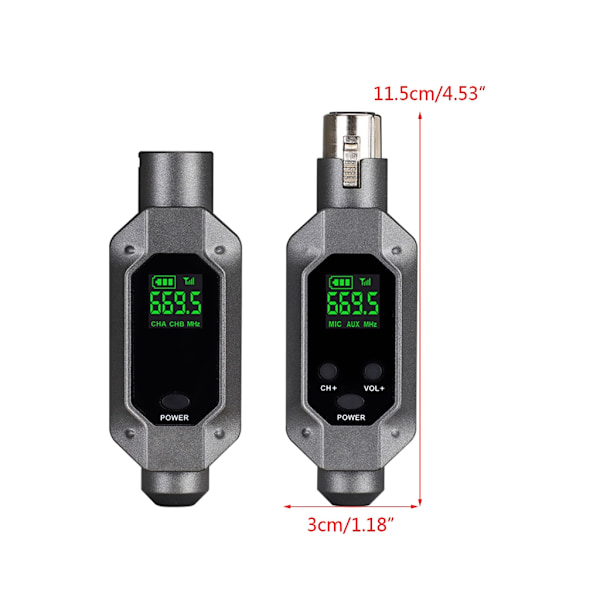 Trådløs mikrofon system adapter til musikere, sangere og offentlige talere