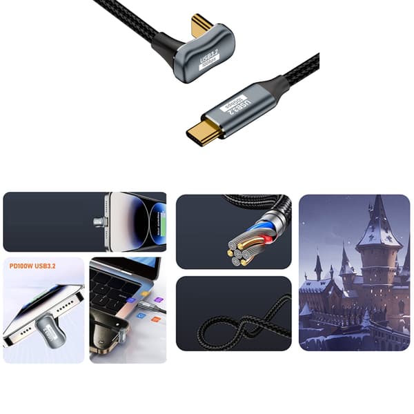 USB C 3.2 Gen2 10 Gbps förlängningskabel typ C till typ C PD100W 5A snabbladdning 1.5m