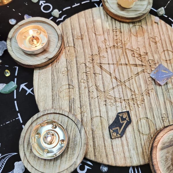 Lysestage Bakke Stjerne Penduler Dowsing Spådomstavle Lysestage Plade