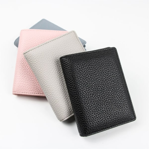 Pocket Pung Kortholder Lychee Texture Kreditkortholder Multi-Slot Pung Pink