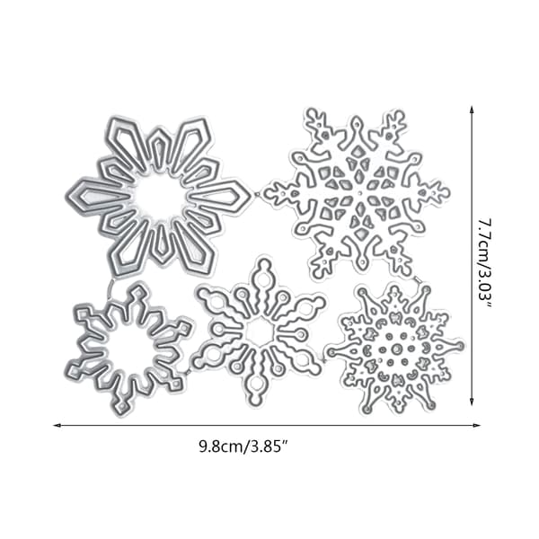 5 st/set Snöflingor Stansar Olika Design Snöflingor Präglingsform