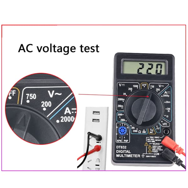 Lille digitalt multimeter ABS voltmeter til spændingsstrømmodstand Diode
