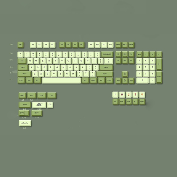 124Keys XDA Profile Custom Keycap PBT Dye Sublimation för GK61 SK61 TKL87 108
