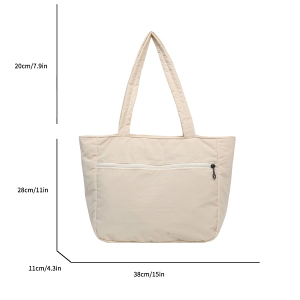 Skulderveske Shopping Bag Tote Håndveske Mote Nylon Bag for kvinner Bok Bag Black