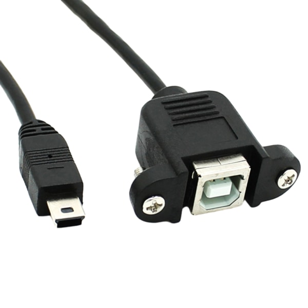 Mini USB till USB B med panelmonterad skruv Mini USB hane till USB B hona förlängning 30cm