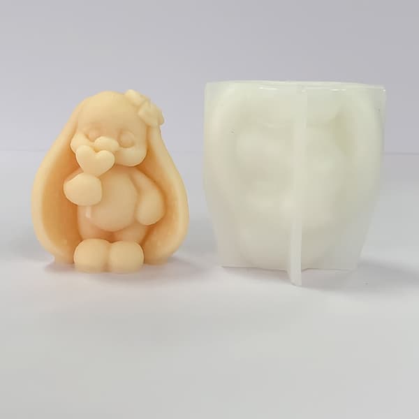 3D Kaniner Silikoneform Håndlavede Lysforme Gipsforme Kagedekoration