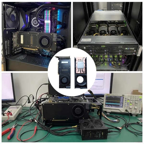 PCIe-konverteringskort til V100 SXM2 GPU inklusive aktiv køleventilator