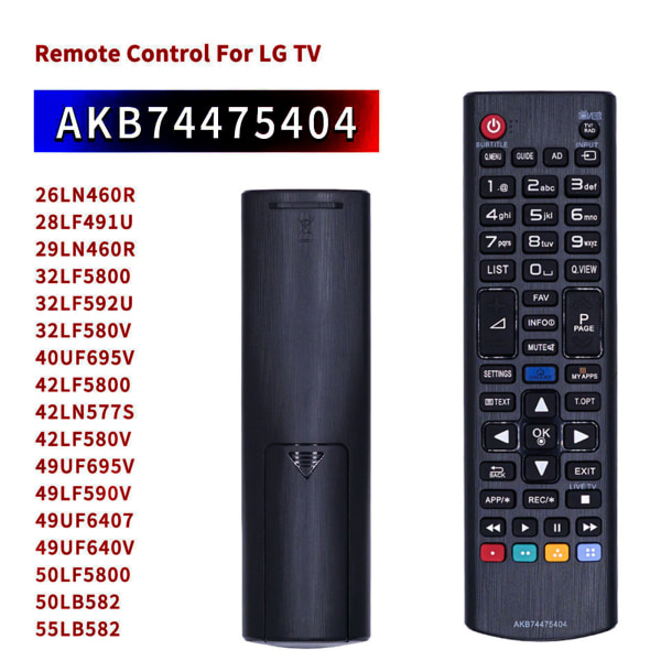 AKB74475404 TV-fjärrkontroll Byt ut för 29LN460R 50LB582 55LB582