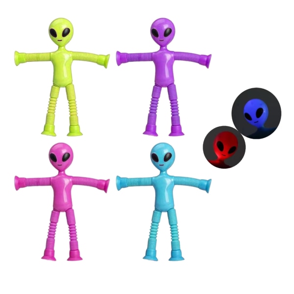 Tecknad Alien Toy Teleskopisk sugkopp Sensorisk leksak Djursugleksak Fidgets Sensorisk leksak Julklapp till barn