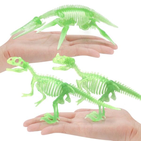 8-9'' Simulering Dinosaurie Skelettfigur Lysande PVC-modell Tyrannosaurus Dino Interactive Automobile Heminredning null - 8