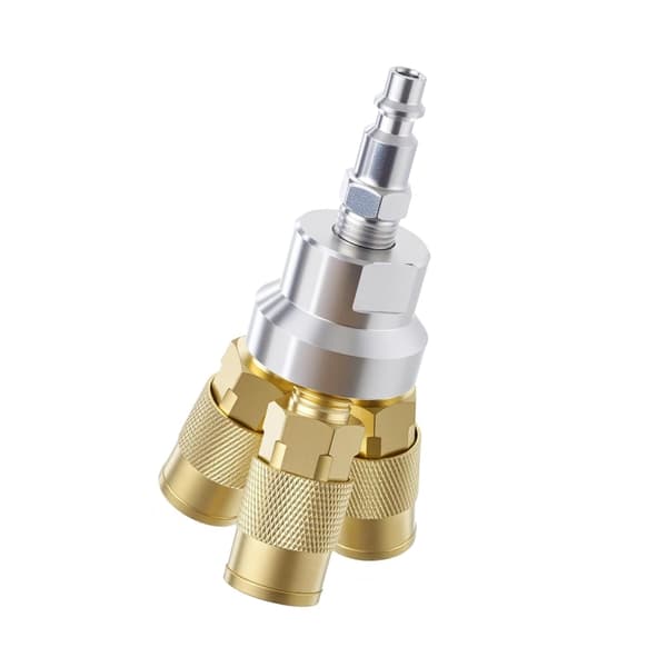 Hurtigkobling Luftfittings 1/4NPT T-stykker Messingkonstruktion Forseglede Samlinger Solid