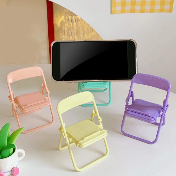 för Creative Desktop Mobiltelefon Hållare Stol Justerbar Mobiltelefon Stand för iPhone Smartphone Kvinnor Girl Gift Pink