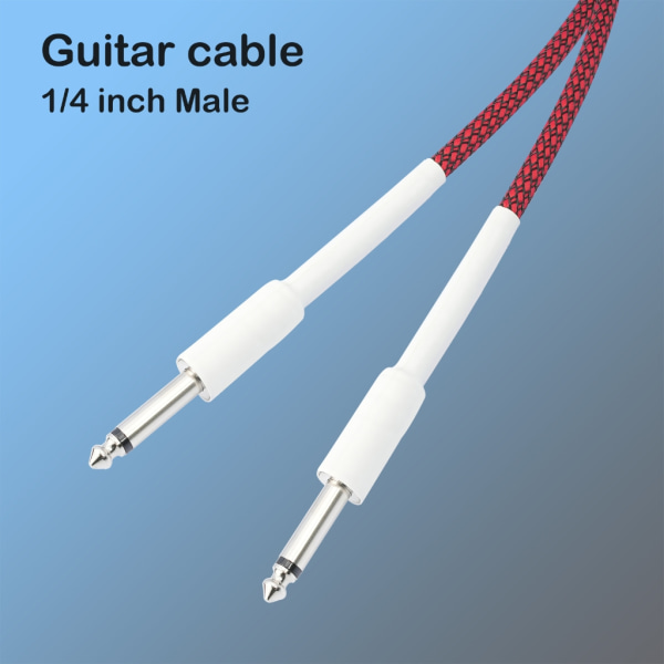 Guitarkabel 6,35 mm 1/4'' instrumentledning til elektrisk mandolin 1-10m 1m