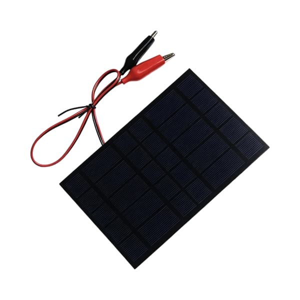 2,5W 5V solcellepanel lading med krokodilleklemmer for bærbar strøm utendørs