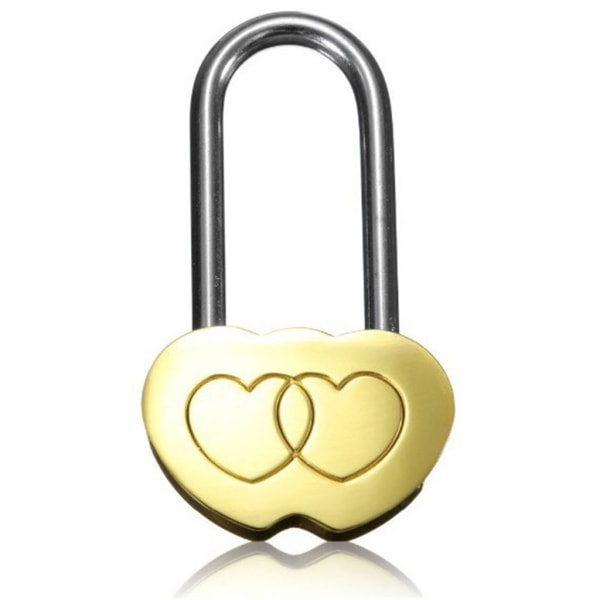 Love Heart Lock Hjärta Hänglås Love You Forever Bokstäver Dubbla hjärtan Prydnad för älskare Bröllop Alla hjärtans dag Resematerial null - 1