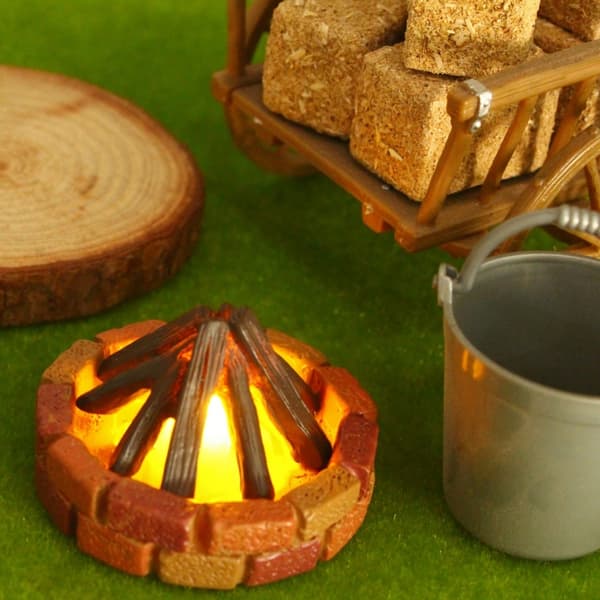 Miniatyr inomhus utomhus dockhusbelysning magnetisk batterilåda