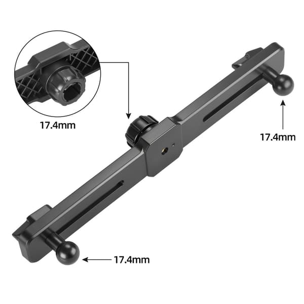 Dobbelt Kuglehoved Link 17mm Beslag til Bil Display Panel Telefonholder