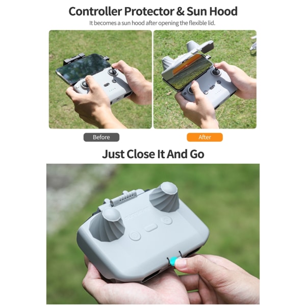 För Mini 4 Pro/Air 3 Sunshade Joystick Cover Sun Block för Air 3 Fjärrkontroll Skärmskydd och cover