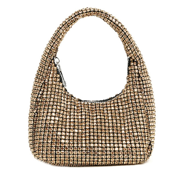 Kvinner kveld clutch veske Rhinestone veske underarm bag bryllup veske Gold