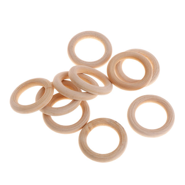 10-pakkaus puisia sormuksia puurenkaiden maalaamiseen askarteluihin. Tee-se-itse lintupapuukaija 3*1.7cm
